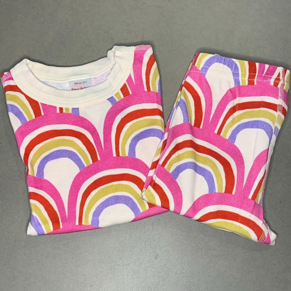 Hanna Andersson Rainbow Print Organic Cotton Pajamas Size 4 - Picture 2 of 3